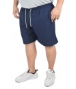 Short Bermuda Tactel Elastano Extra Grande Plus size Liso Azul Marinho